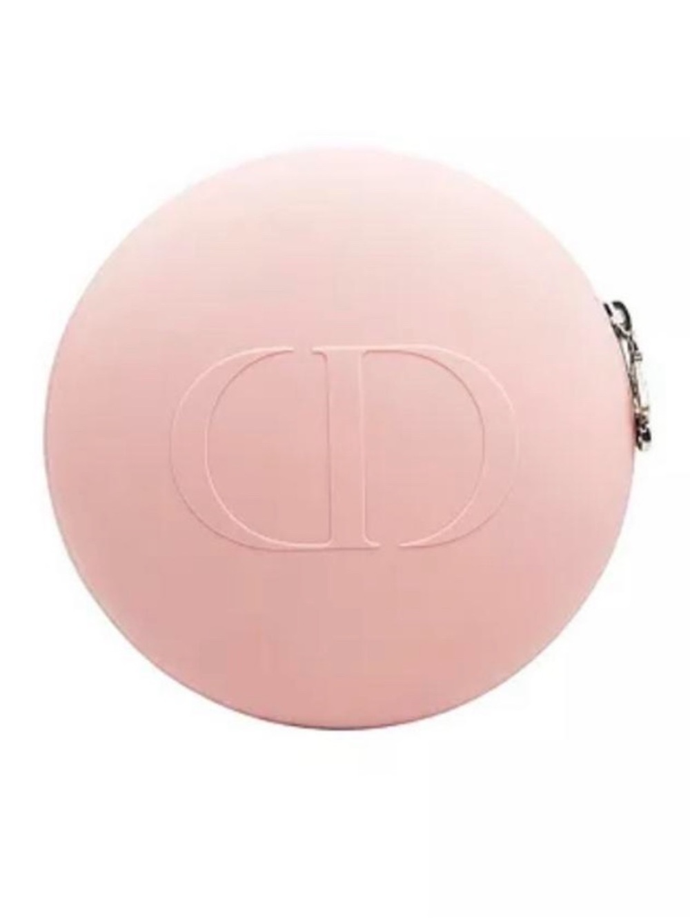 Authentic Dior Pale Pink Round silicone Compact Case / makeup cosmetic bag